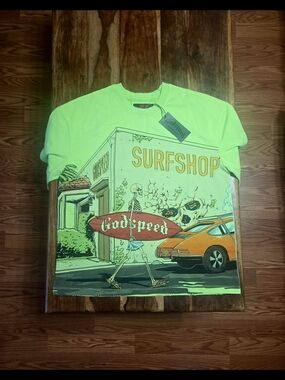 Godspeed Surfshop Neon Green Men's Graphic Tee